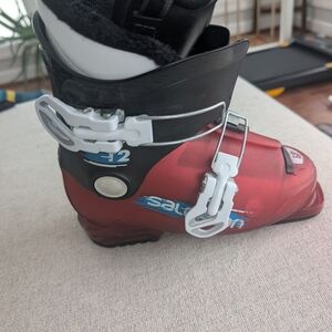Salomon Red and Black Ski Boots